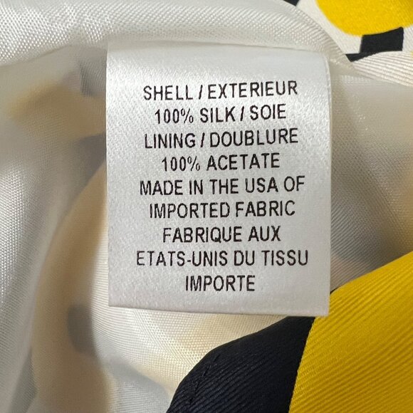 Milly New York Womens Silk Chain Print Pencil Skirt Yellow Black White size 4 - Picture 8 of 10